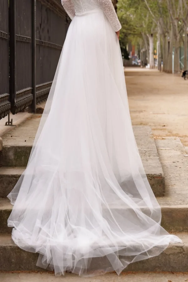 Jupe amovible de mariée en tulle JM8002 vue de dos Ellebeline