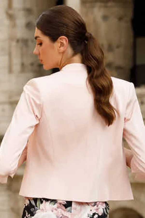 Veste de cérémonie rose poudré VE8001 vue de dos Ellebeline